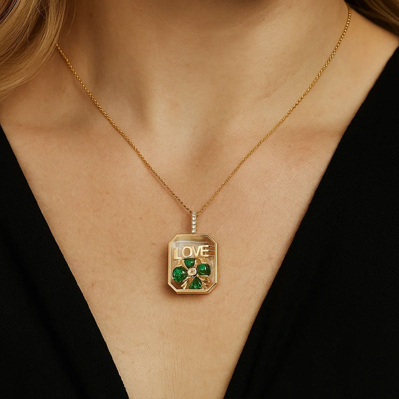 Personlig anheng med fotoboks i glass