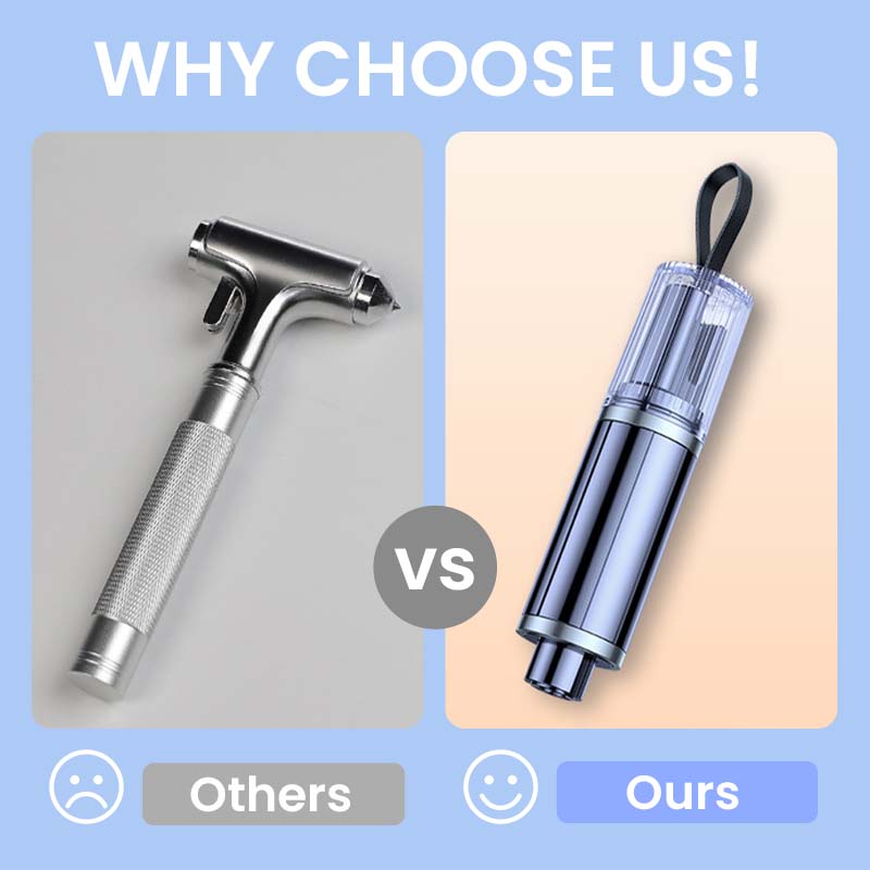 Nødbilvindusknuser med sikkerhetsbeltekutter