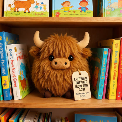 Plush Highland Cow för emotionellt stöd 🎉
