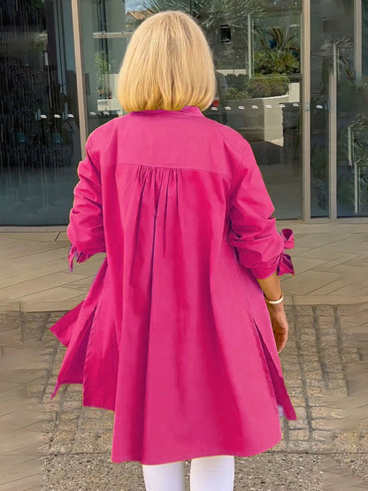 ✨Lange skjortejakker i ensfarget bomullh