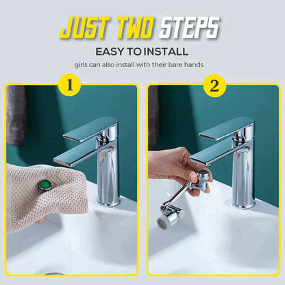 1080° roterende vannfilterkran med vidvinkel og tut