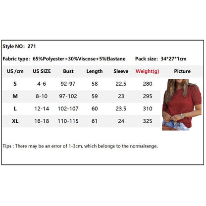 🌸Hul heklet kort ermet skjort