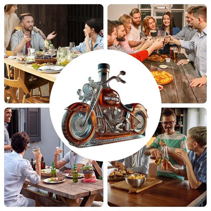 Kreativ vinflaske i motorsykkelglass