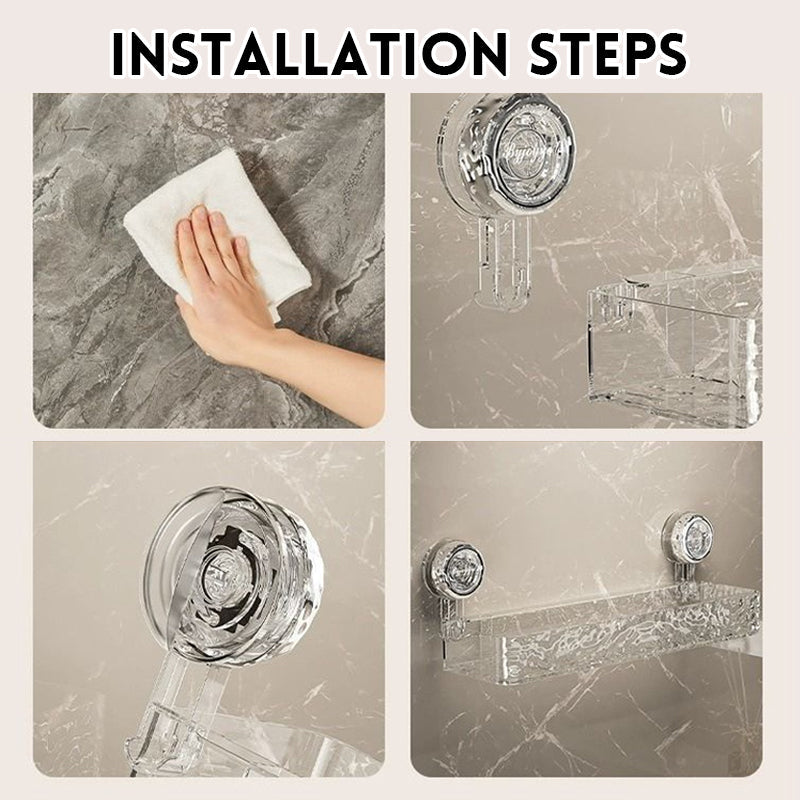 Oppbevaringsstativ med sugekopp for avanserte servante