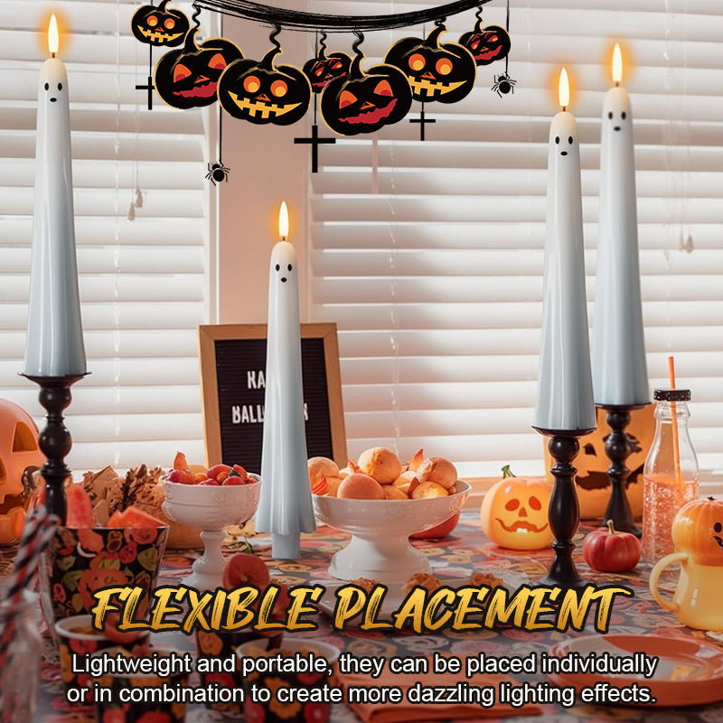 🎃👻 Fjernstyrt spøkelseslys med 3D-flammende veke 👻🎃