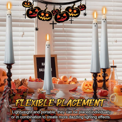 🎃👻 Fjernstyrt spøkelseslys med 3D-flammende veke 👻🎃