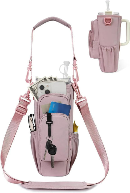 Justerbar skulderveske med termokoppholder for 40 oz