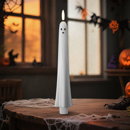 🎃👻 Fjernstyrt spøkelseslys med 3D-flammende veke 👻🎃
