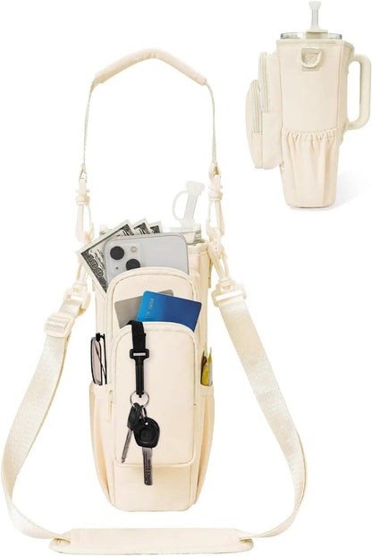 Justerbar skulderveske med termokoppholder for 40 oz