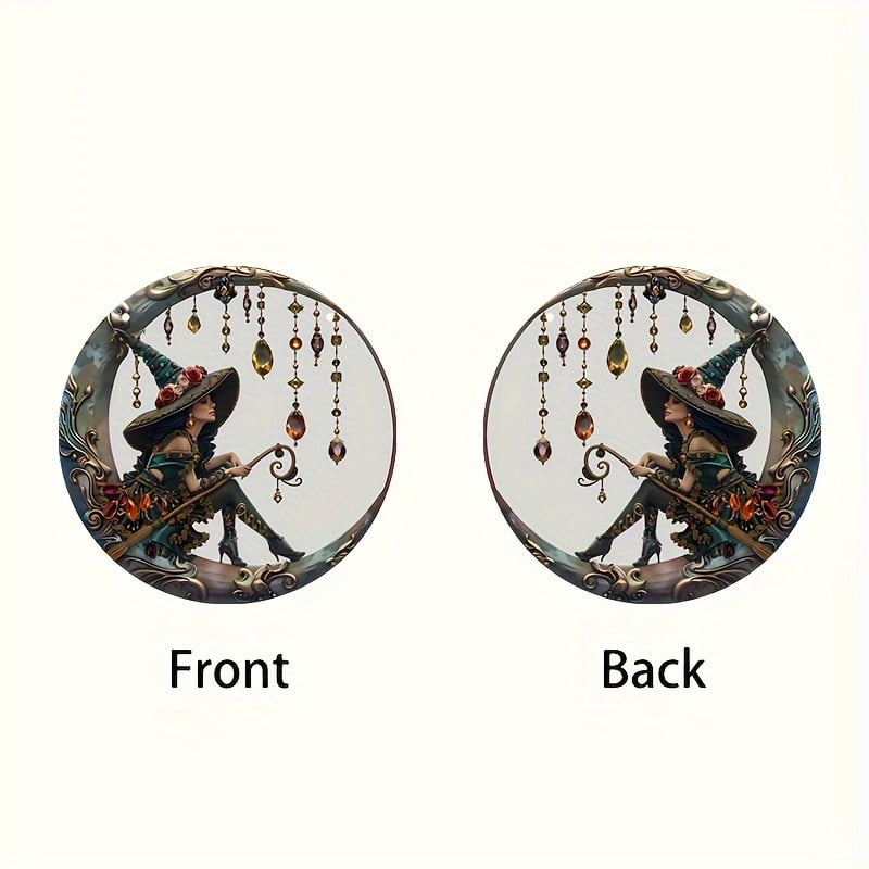 Dørhengsel med heksetema / 🧙‍♀️ Vakker heks – Personlig solfanger-pynt til å henge i vinduet