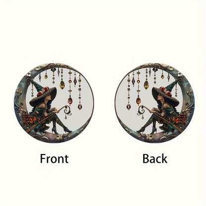 Dørhengsel med heksetema / 🧙‍♀️ Vakker heks – Personlig solfanger-pynt til å henge i vinduet