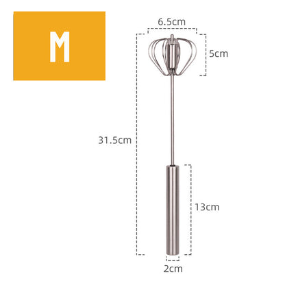 Press Egg Beater i rustfritt stål