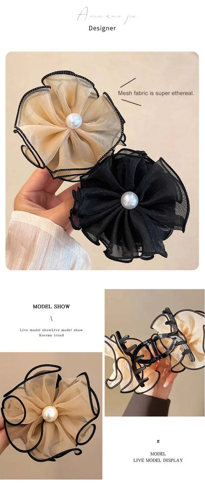 Ultrapen hårspenne med nettingblomster