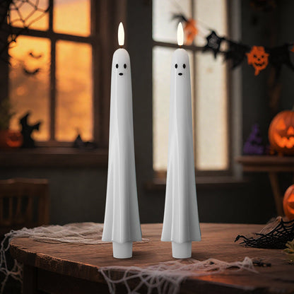 🎃👻 Fjernstyrt spøkelseslys med 3D-flammende veke 👻🎃
