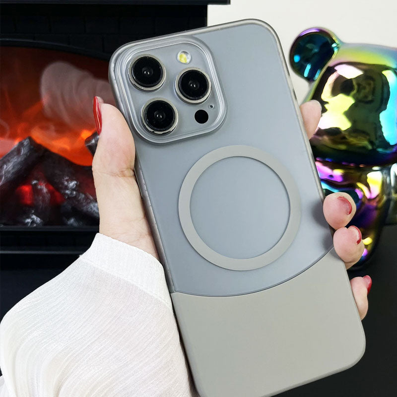 Kreativt frostet etui med kontrastsømmer