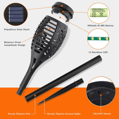 🔥2025 solcellelamper - utendørs dekor med blafrende flammer