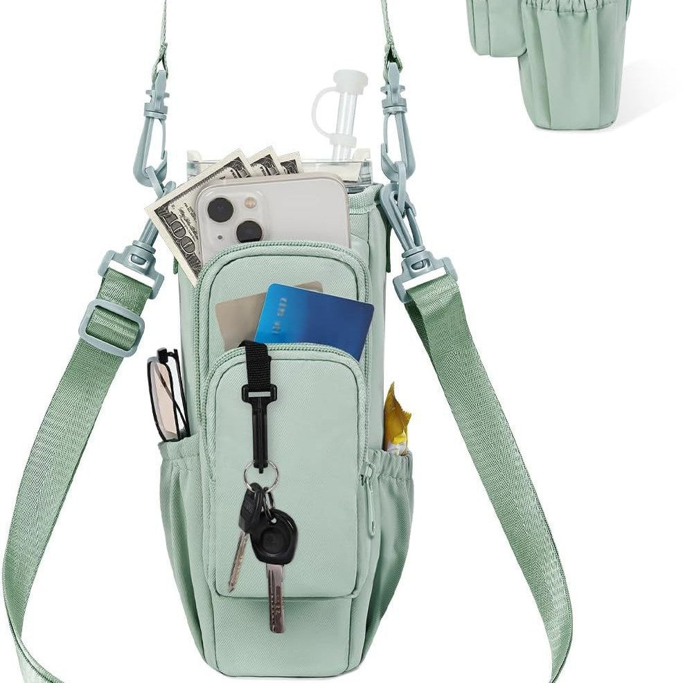 Justerbar skulderveske med termokoppholder for 40 oz