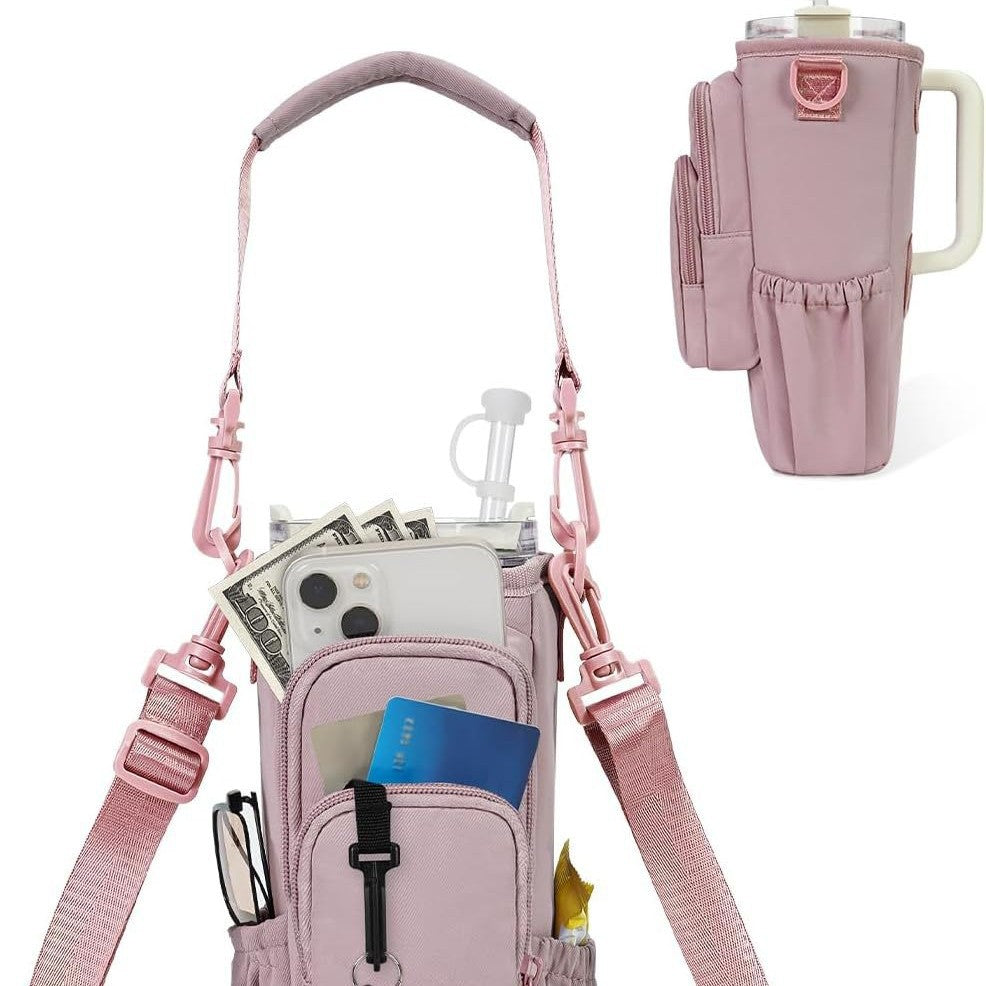 Justerbar skulderveske med termokoppholder for 40 oz