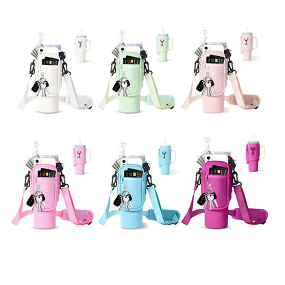 Justerbar skulderveske med termokoppholder for 40 oz