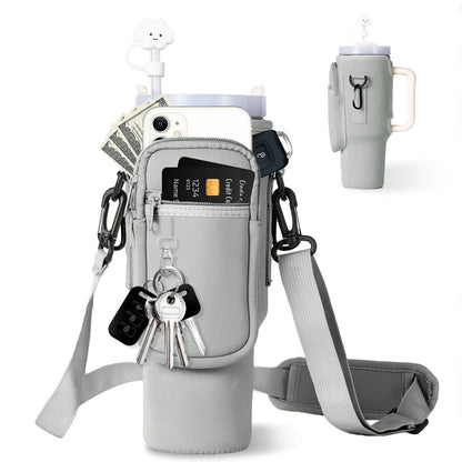 Justerbar skulderveske med termokoppholder for 40 oz