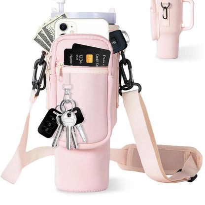 Justerbar skulderveske med termokoppholder for 40 oz