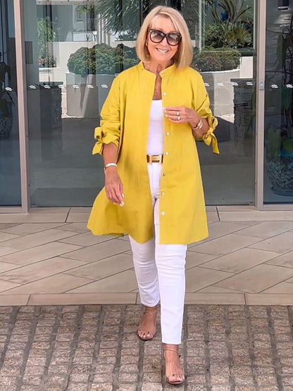 ✨Lange skjortejakker i ensfarget bomullh