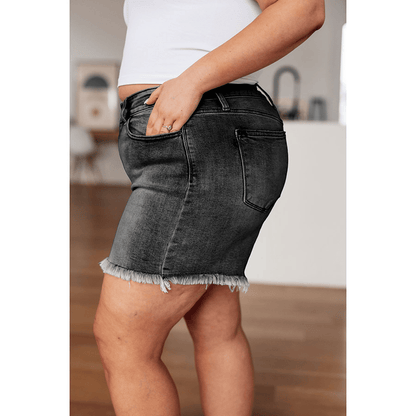 🔥 Siste dag -49% RABATT 🔥 Høylivede "Dad Shorts" med frynser nederst