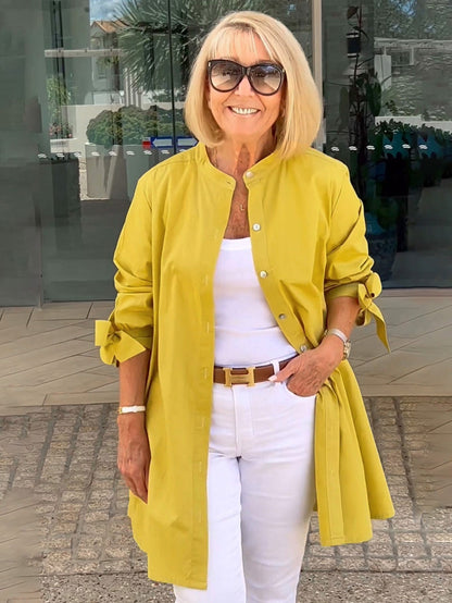 ✨Lange skjortejakker i ensfarget bomullh