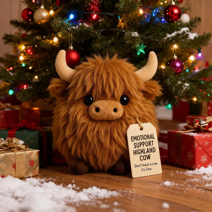 Plush Highland Cow för emotionellt stöd 🎉