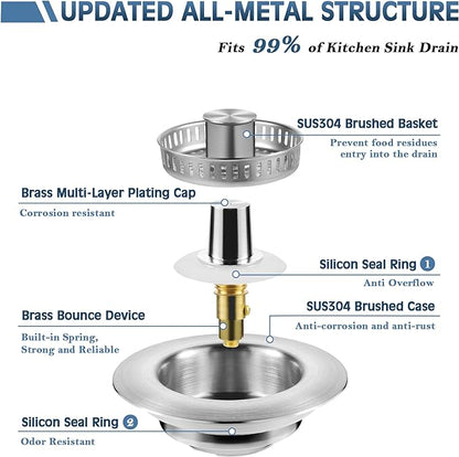 🔥SIDSTE DAG 49% RABATT Oppgradert 3 i 1 kjøkkenvaskavløpssil