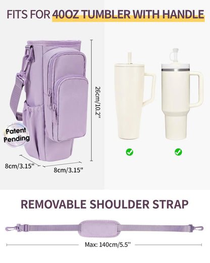 Justerbar skulderveske med termokoppholder for 40 oz