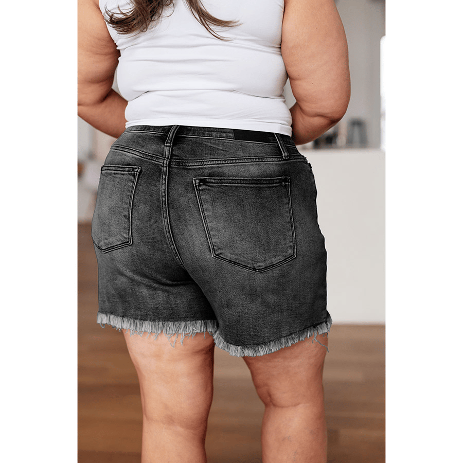 🔥 Siste dag -49% RABATT 🔥 Høylivede "Dad Shorts" med frynser nederst