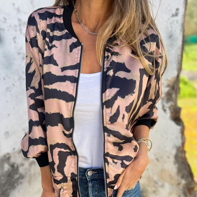 🌸Seven Angle Baseball Jacket med glidelås for kvinner🌸