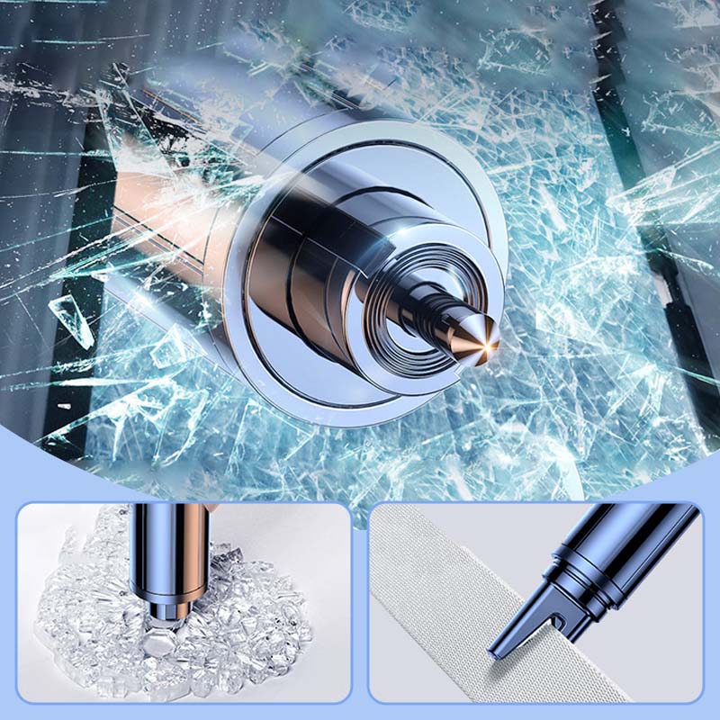 Nødbilvindusknuser med sikkerhetsbeltekutter