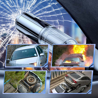 Nødbilvindusknuser med sikkerhetsbeltekutter