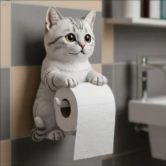 🧻Veggmontert toalettpapirholder for katter🐾