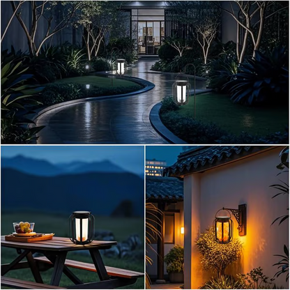 🔥Oppgradert flimrende flammende solcellelykt utendørs vanntett lys