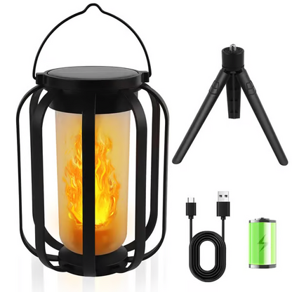 🔥Oppgradert flimrende flammende solcellelykt utendørs vanntett lys